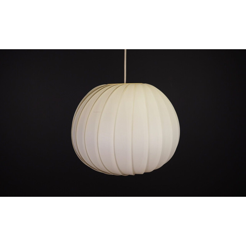 Vintage white plastic hanging lamp, Denmark 1970