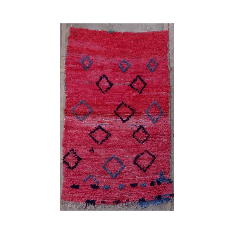 Tapete Berbere Vintage Azilal tecido em lã natural, Marrocos