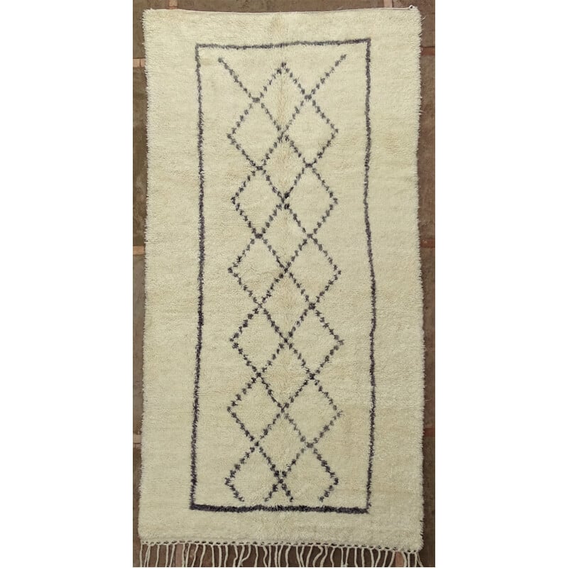 Vintage Berber carpet in natural wool, Morocco