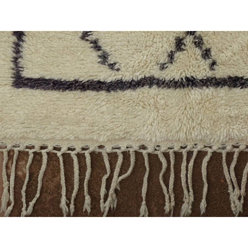 Tapis vintage berbére en laine naturelle, Maroc