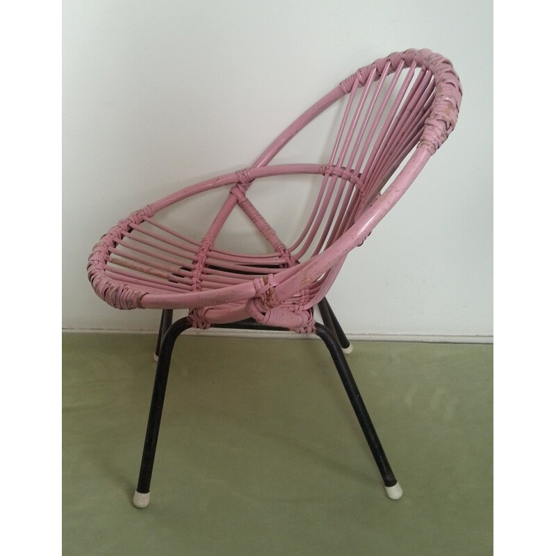 Rohé Noordwolde children's rattan chair - 1960s