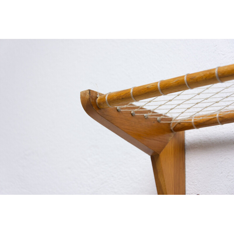 Vintage wall shelf in beech wood by Krásná Jizba, Czechoslovakia 1960