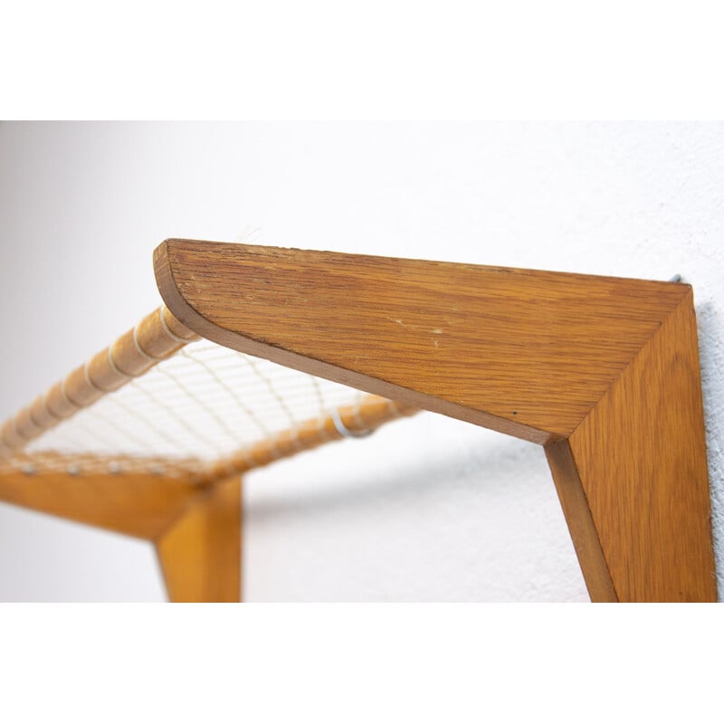 Vintage wall shelf in beech wood by Krásná Jizba, Czechoslovakia 1960