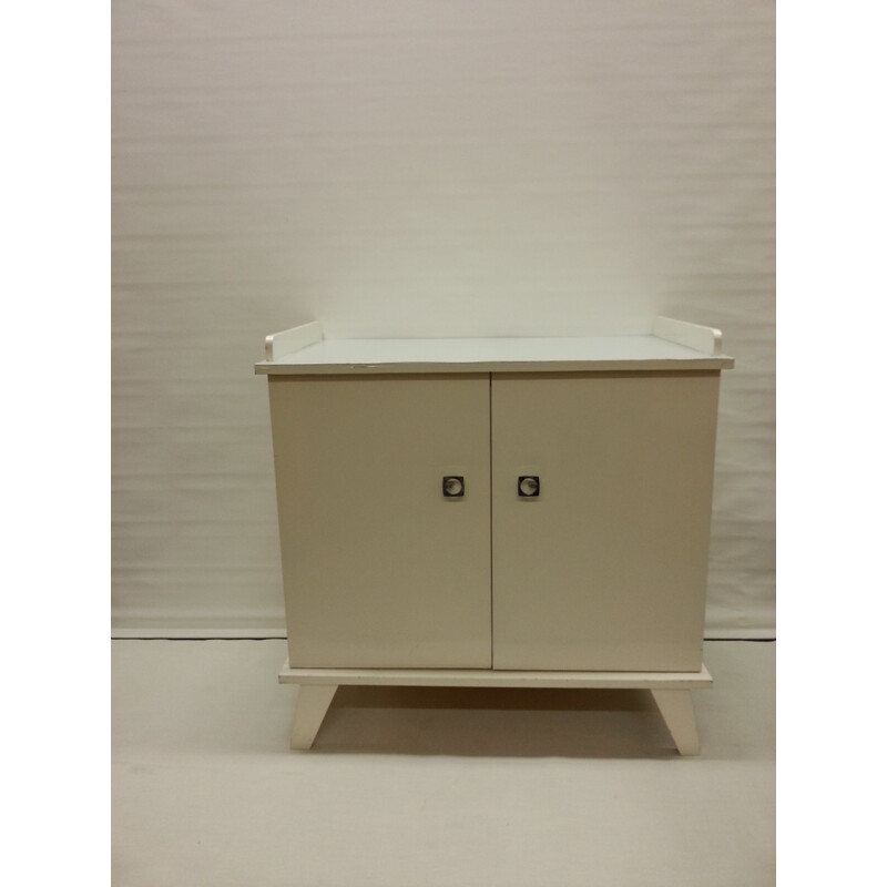 Dutch baby dresser in white and grey lacquered wood - 1960s