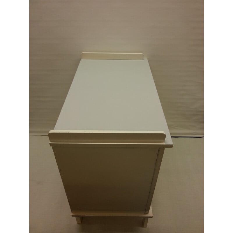Dutch baby dresser in white and grey lacquered wood - 1960s