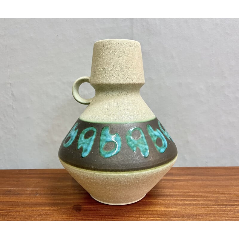 Vintage West German vase in grey and blue