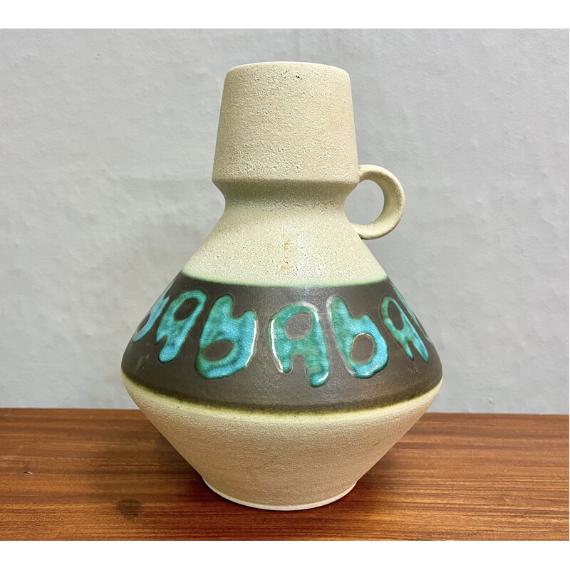 Vintage West German vase in grey and blue