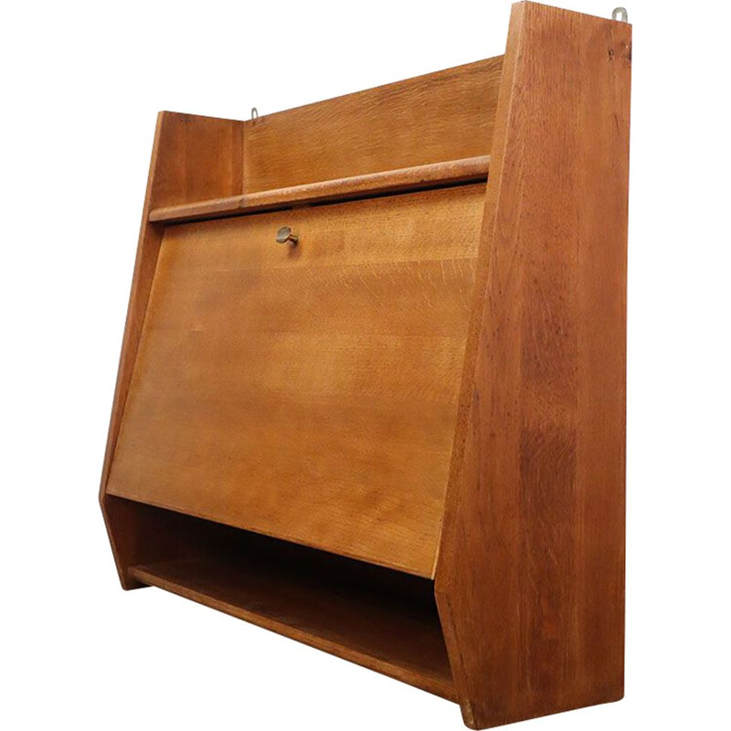 Vintage oakwood wall secretary, 1950