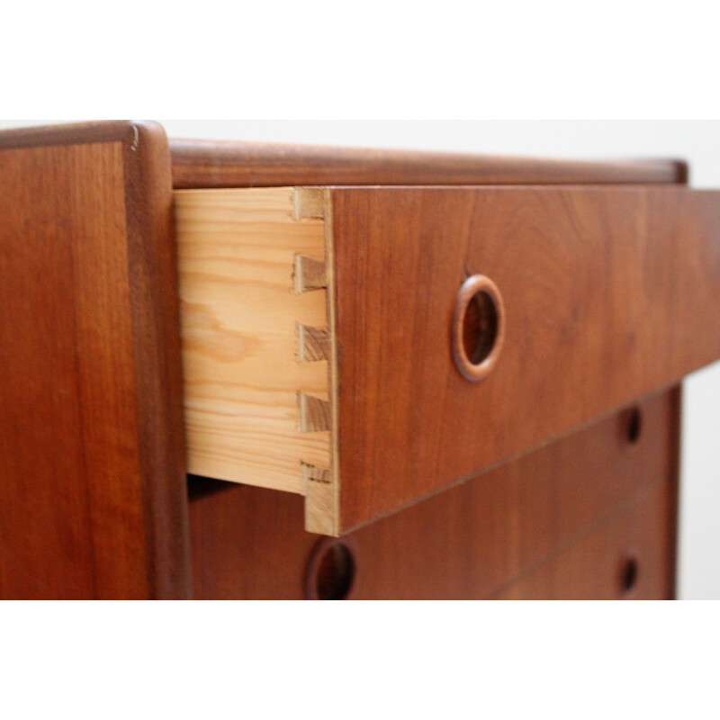 Scandinavian vintage teak chest of drawers by Borge Seindal for Westergaard Mobelfabrik, Denmark 1960