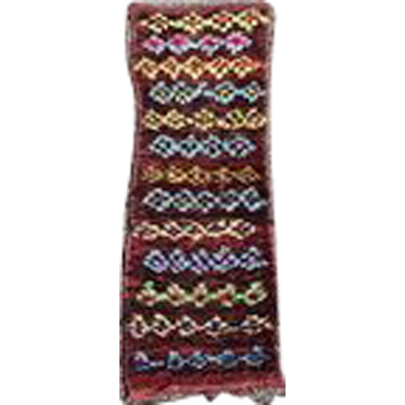 Azilal vintage berber carpet in cotton, Morocco