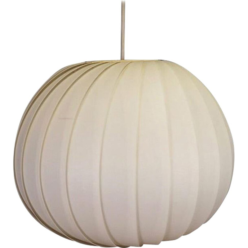 Vintage white plastic hanging lamp, Denmark 1970