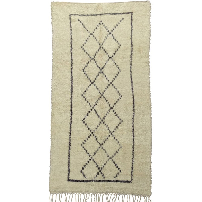 Vintage Berber carpet in natural wool, Morocco