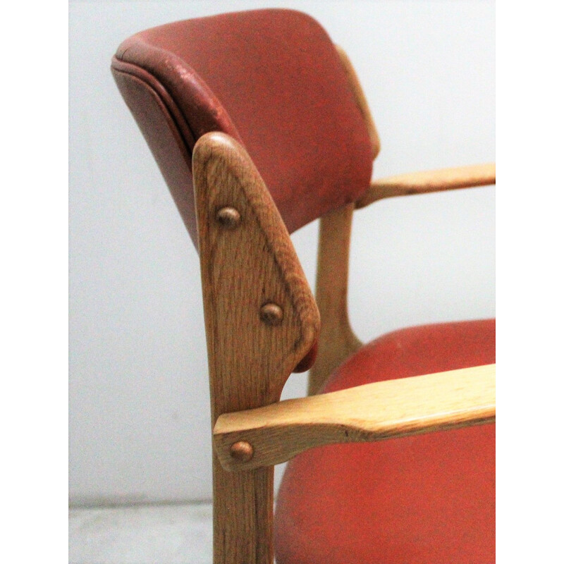 Paire de fauteuils vintage scandinave en cuir par Erik Buch pour O.D. Mobler, 1970