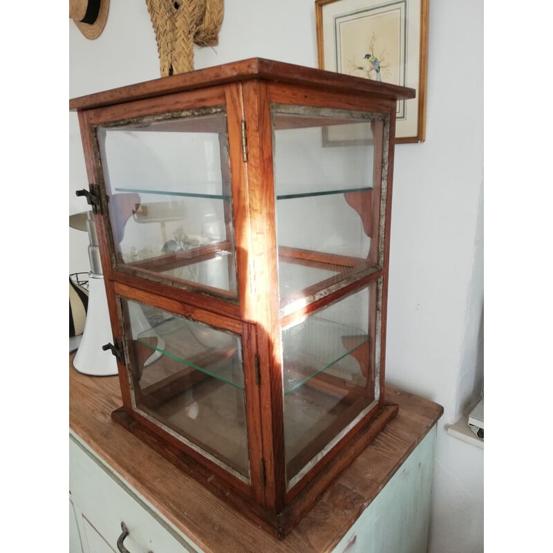 Vintage countertop display cabinet