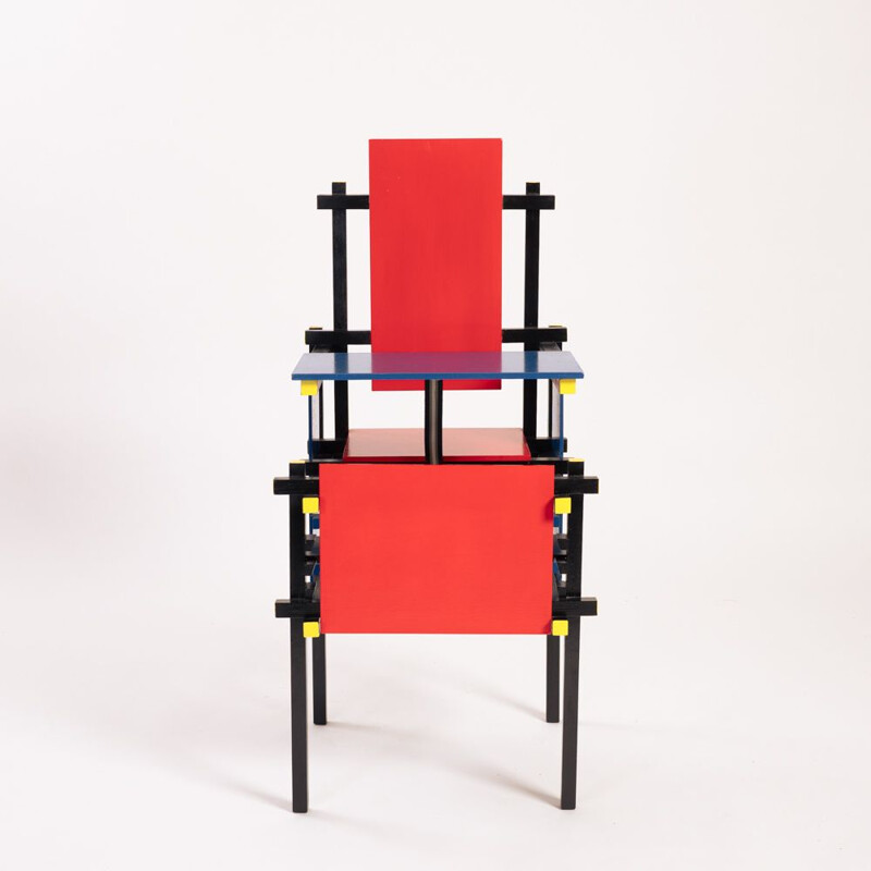 Vintage childrens dinner chair by Gerrit Rietveld, 1980s