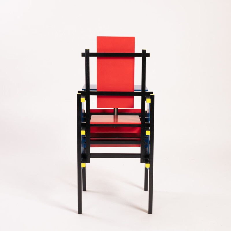 Vintage childrens dinner chair by Gerrit Rietveld, 1980s