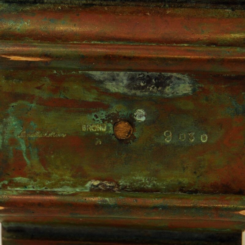 Par de castiçais de bronze rústico vintage por Sune Bäckström, Suécia 1930
