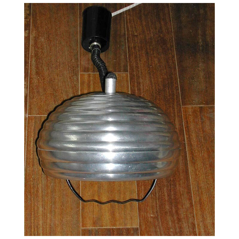 Aluminium italian hanging lamp - 1970s