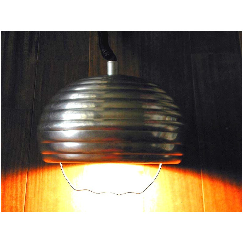 Aluminium italian hanging lamp - 1970s