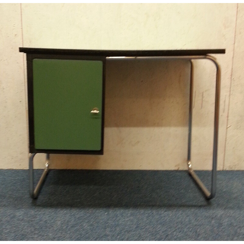 Belgian Torck desk in green formica and chromed steel - 1950s