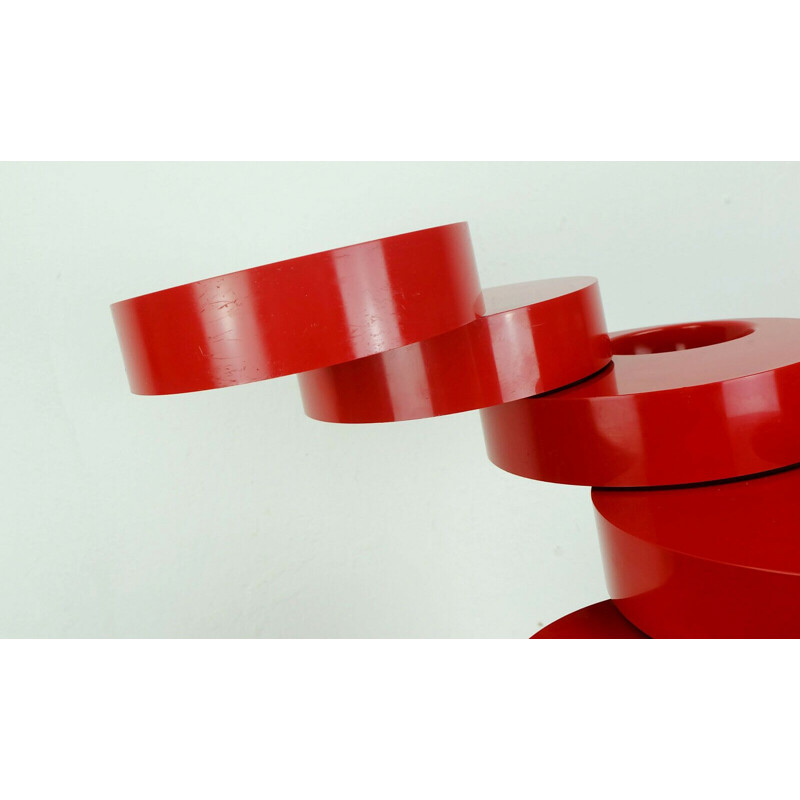 Italian vintage umbrella stand in red plastic by Giancarlo Piretti for Anonima Castelli, 1970s