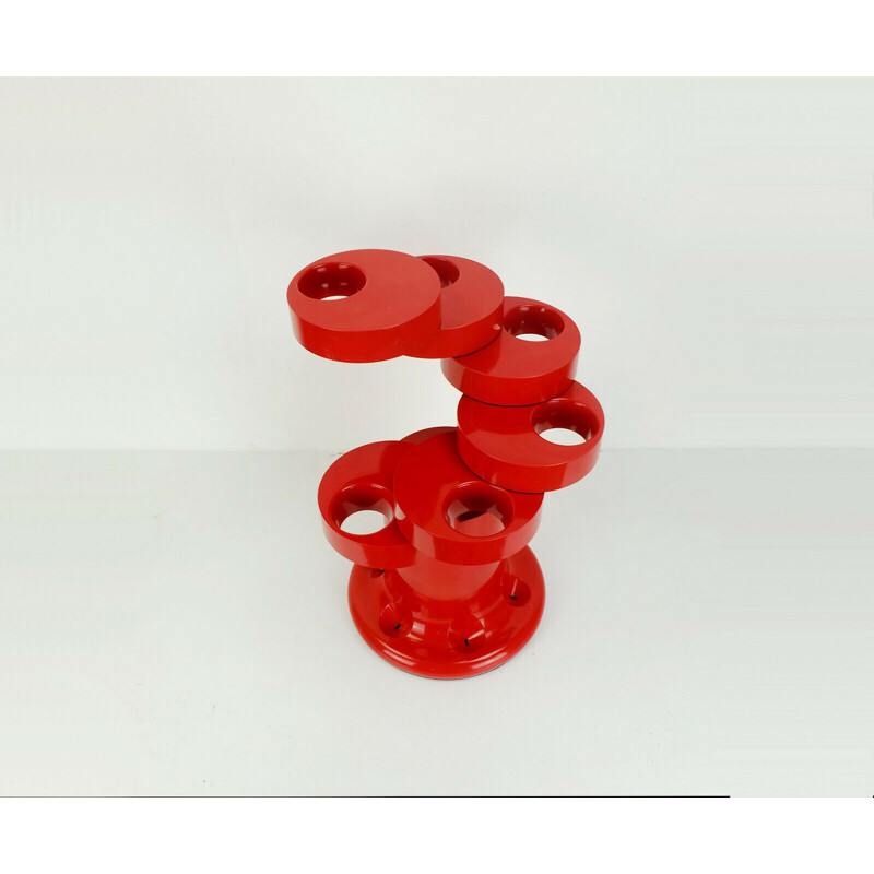 Italian vintage umbrella stand in red plastic by Giancarlo Piretti for Anonima Castelli, 1970s