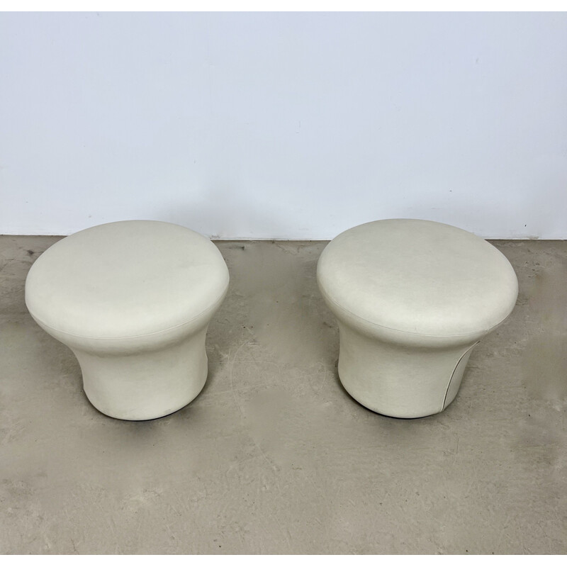Pair of vintage Champignon stools in vinyl by Pierre Paulin for Artifort, 1960