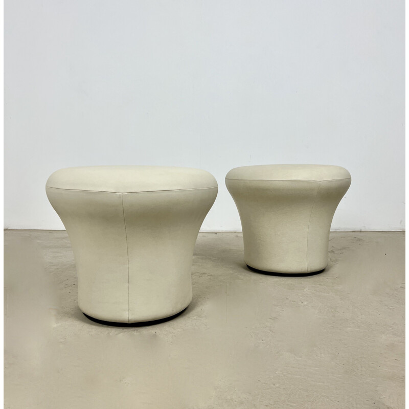 Pair of vintage Champignon stools in vinyl by Pierre Paulin for Artifort, 1960