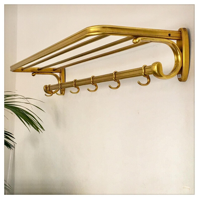 Vintage gold wall coat rack