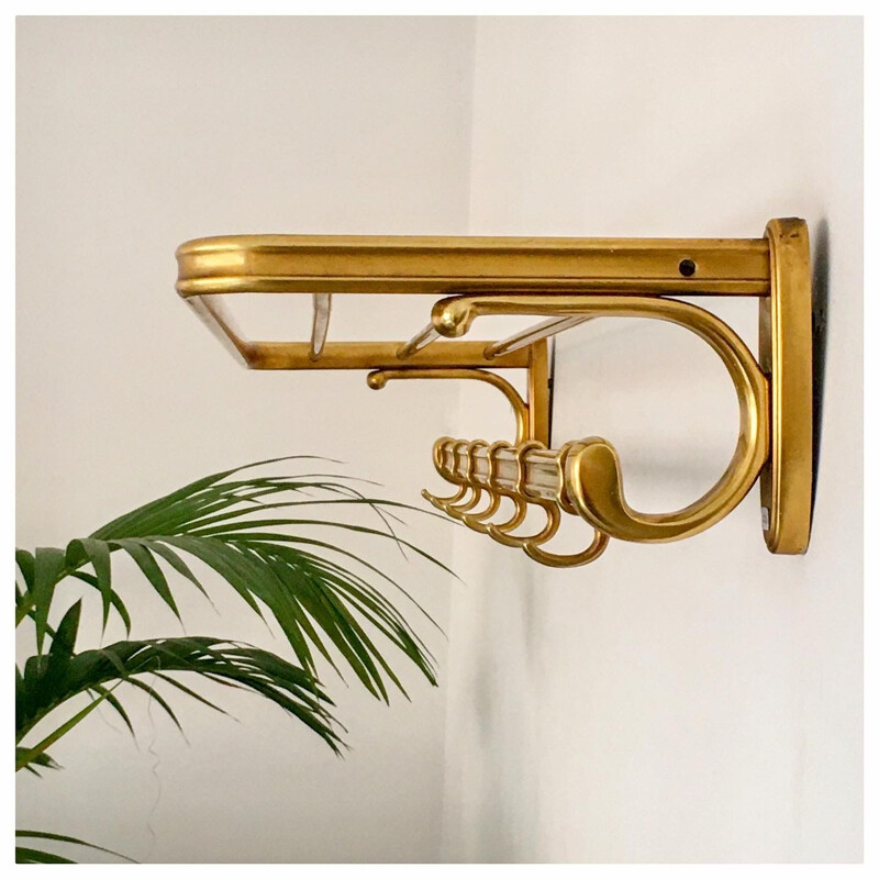 Vintage gold wall coat rack