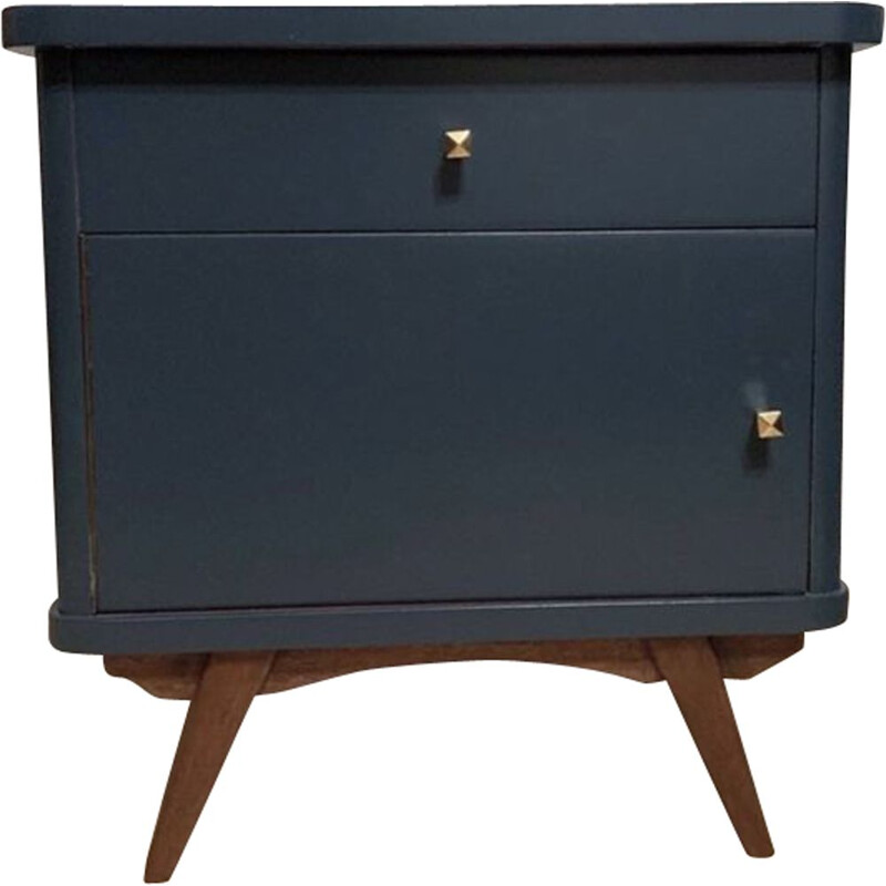 Vintage night stand in night blue, 1950-1960