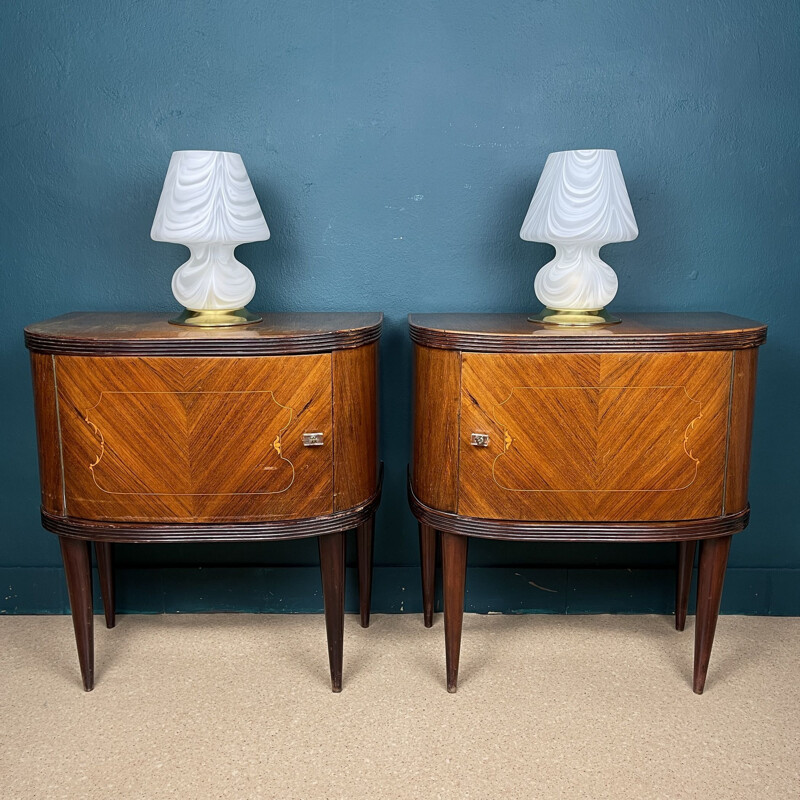 Pair of vintage wood night stands, Italy 1960s 