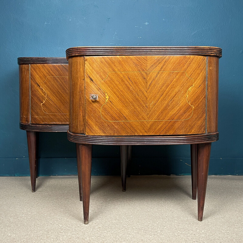 Pair of vintage wood night stands, Italy 1960s 