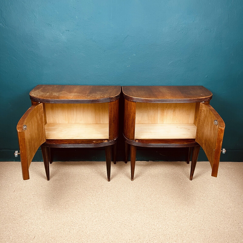 Pair of vintage wood night stands, Italy 1960s 