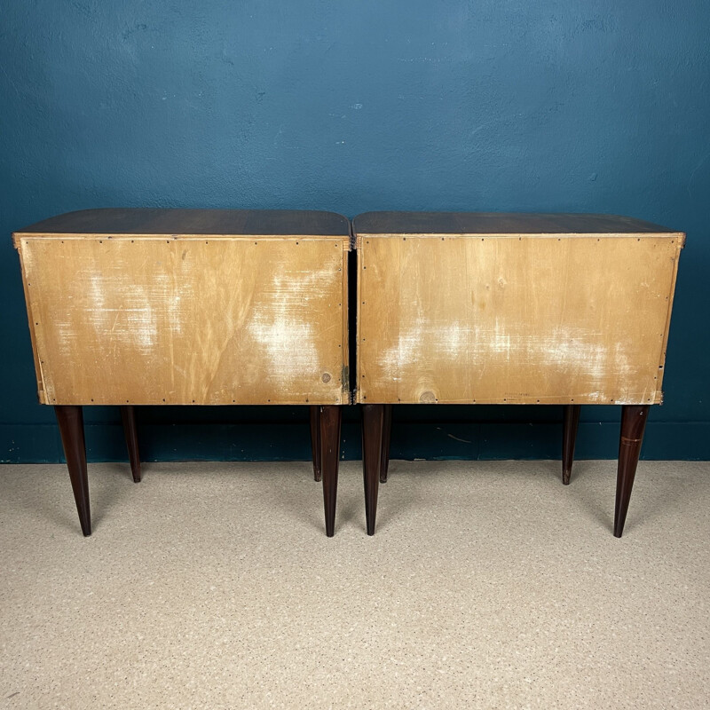 Pair of vintage wood night stands, Italy 1960s 