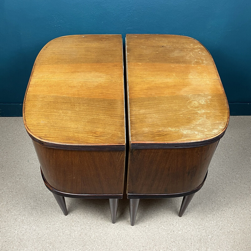 Pair of vintage wood night stands, Italy 1960s 