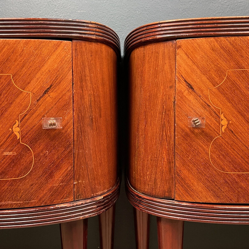 Pair of vintage wood night stands, Italy 1960s 