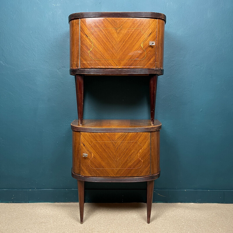 Pair of vintage wood night stands, Italy 1960s 