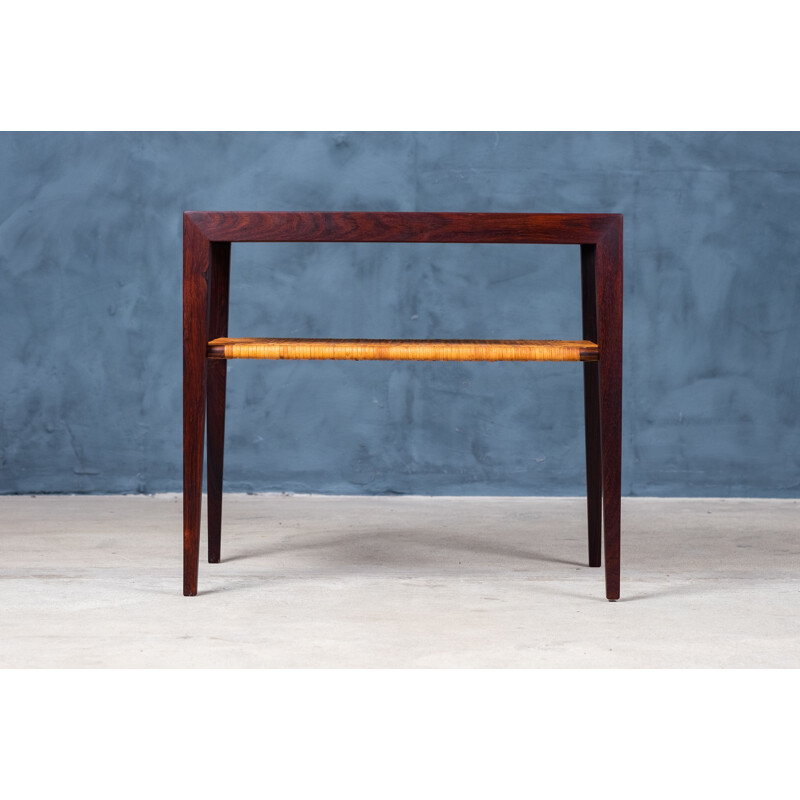 Vintage rosewood side table by Severin Hansen for Haslev, 1950