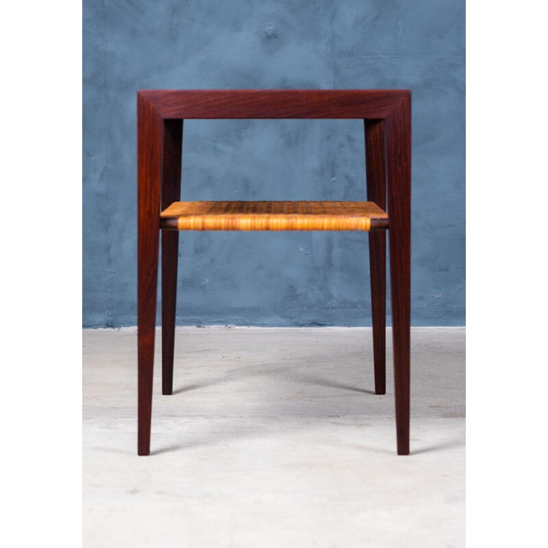 Vintage rosewood side table by Severin Hansen for Haslev, 1950