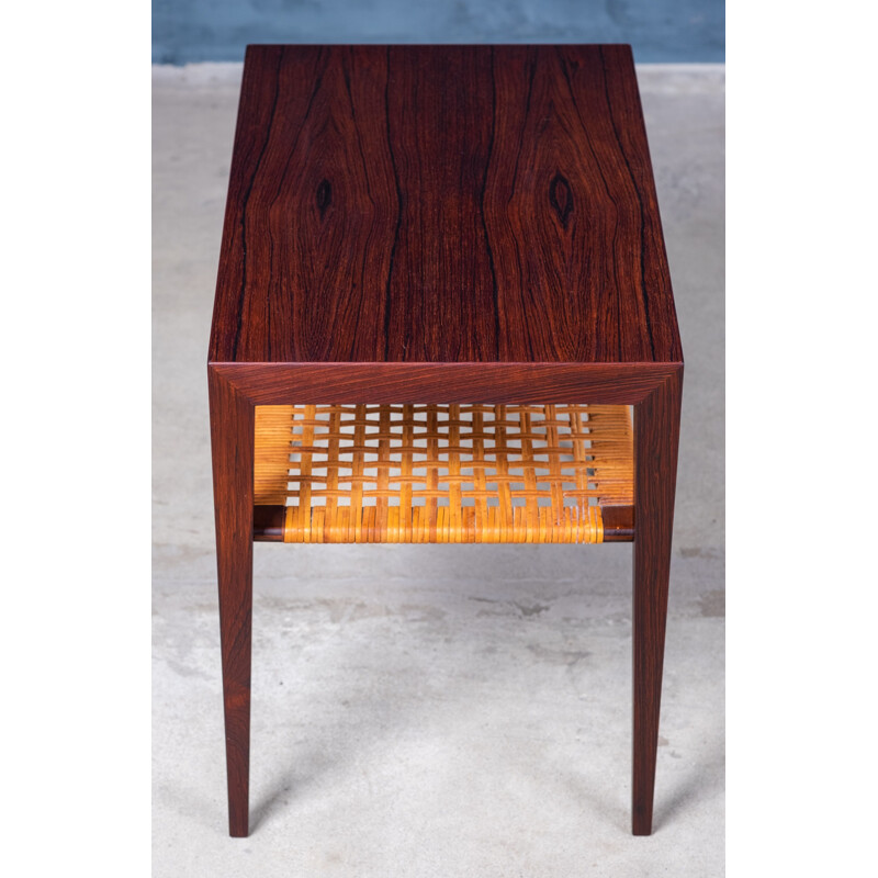 Vintage rosewood side table by Severin Hansen for Haslev, 1950