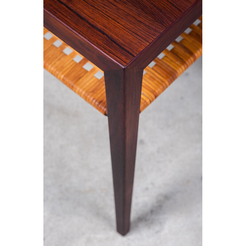 Vintage rosewood side table by Severin Hansen for Haslev, 1950