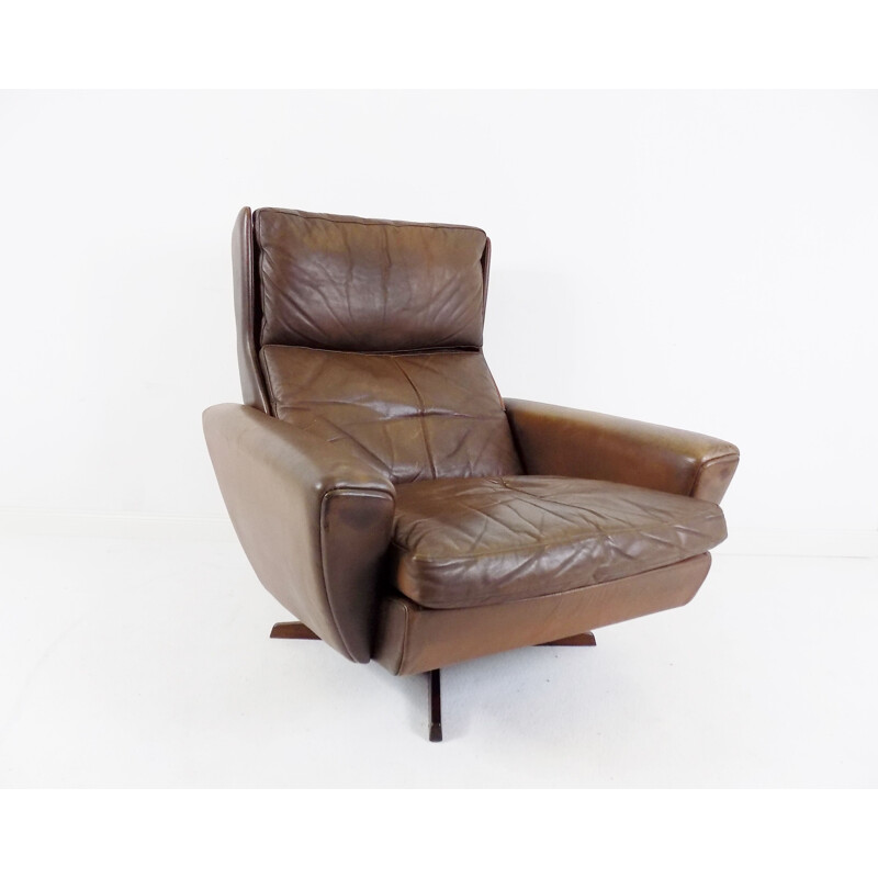 Fauteuil danois vintage en cuir par G. Thams pour Vejen