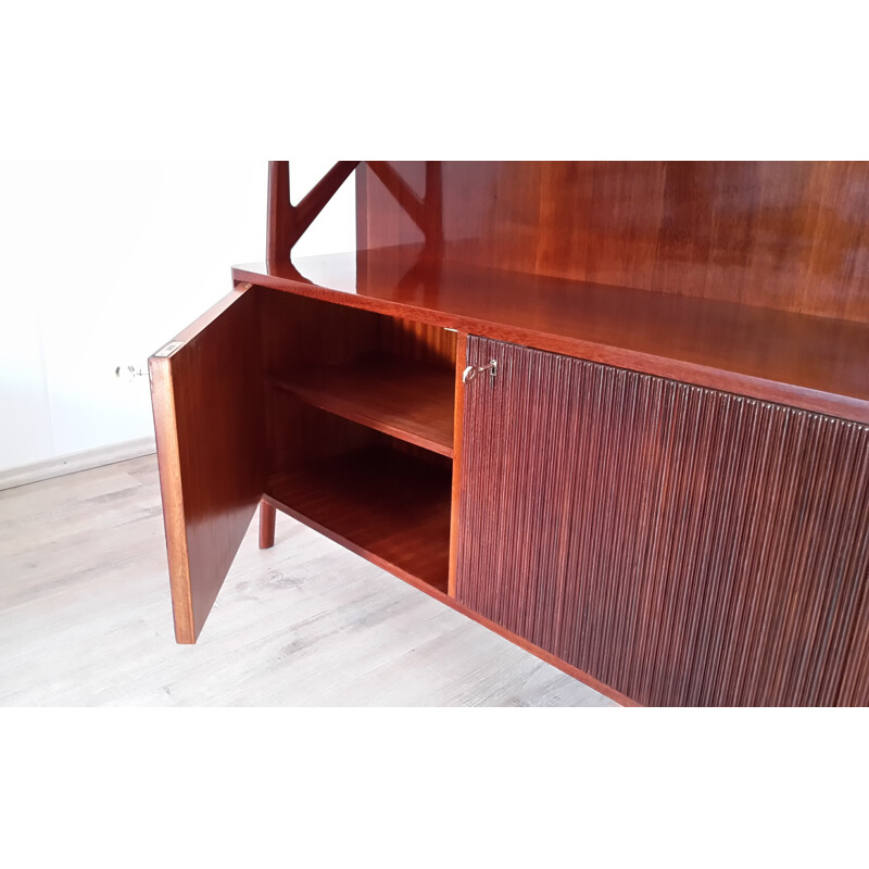 Italian cabinet in rosewood with tambour doors, Emilian RONCORRONI - 1950s 