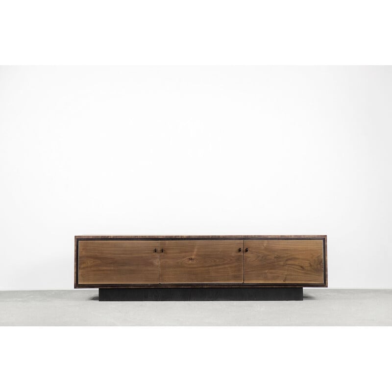 Vintage minimalist Bauhaus walnut sideboard, 1960s