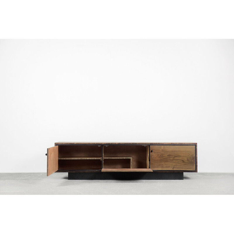 Vintage minimalist Bauhaus walnut sideboard, 1960s