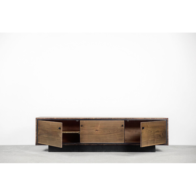 Vintage minimalist Bauhaus walnut sideboard, 1960s