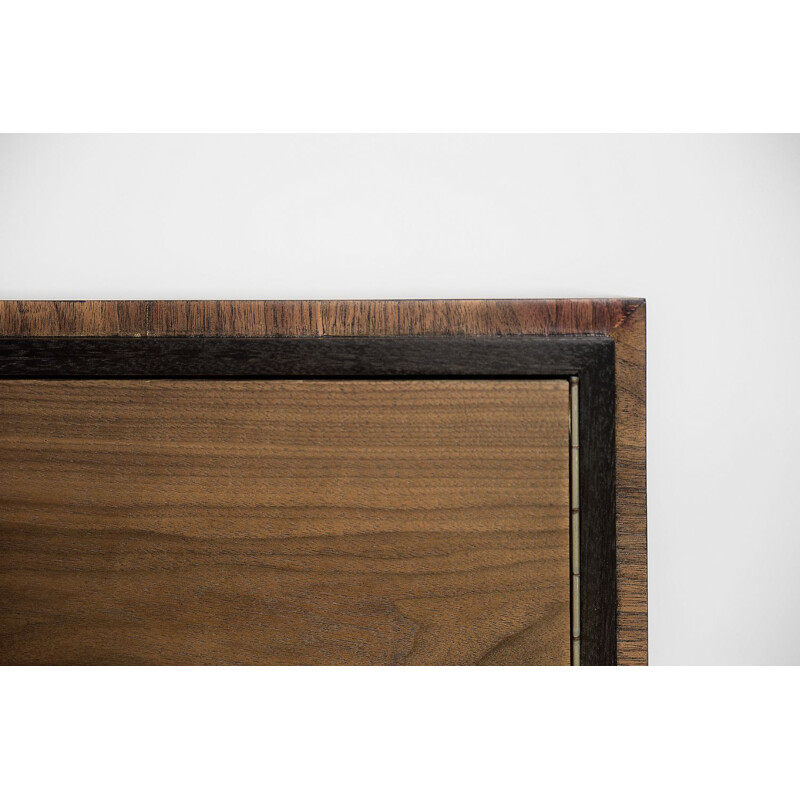 Vintage minimalist Bauhaus walnut sideboard, 1960s