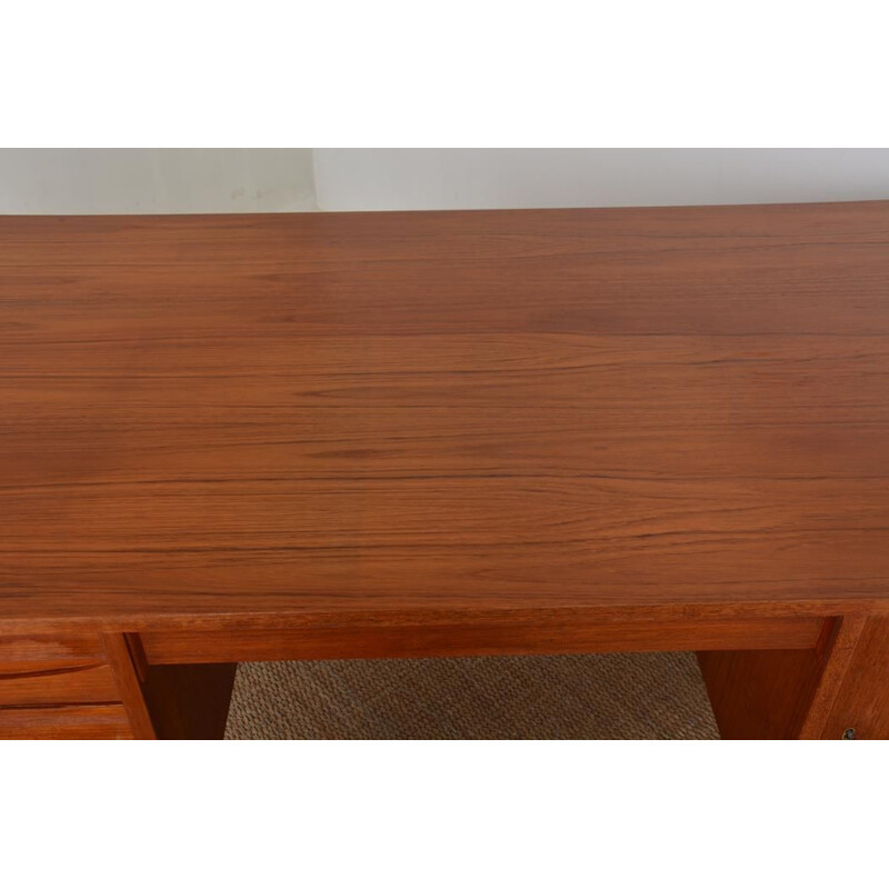 Vintage double-sided teak desk by Lothar Wegner, 1960