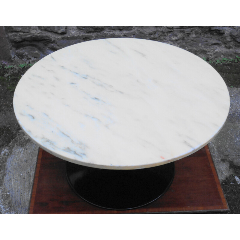 vintage marble coffee table with tulip base, 1970s